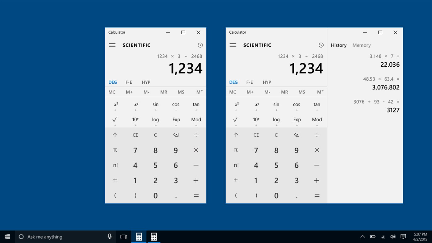 Windows10 calculator